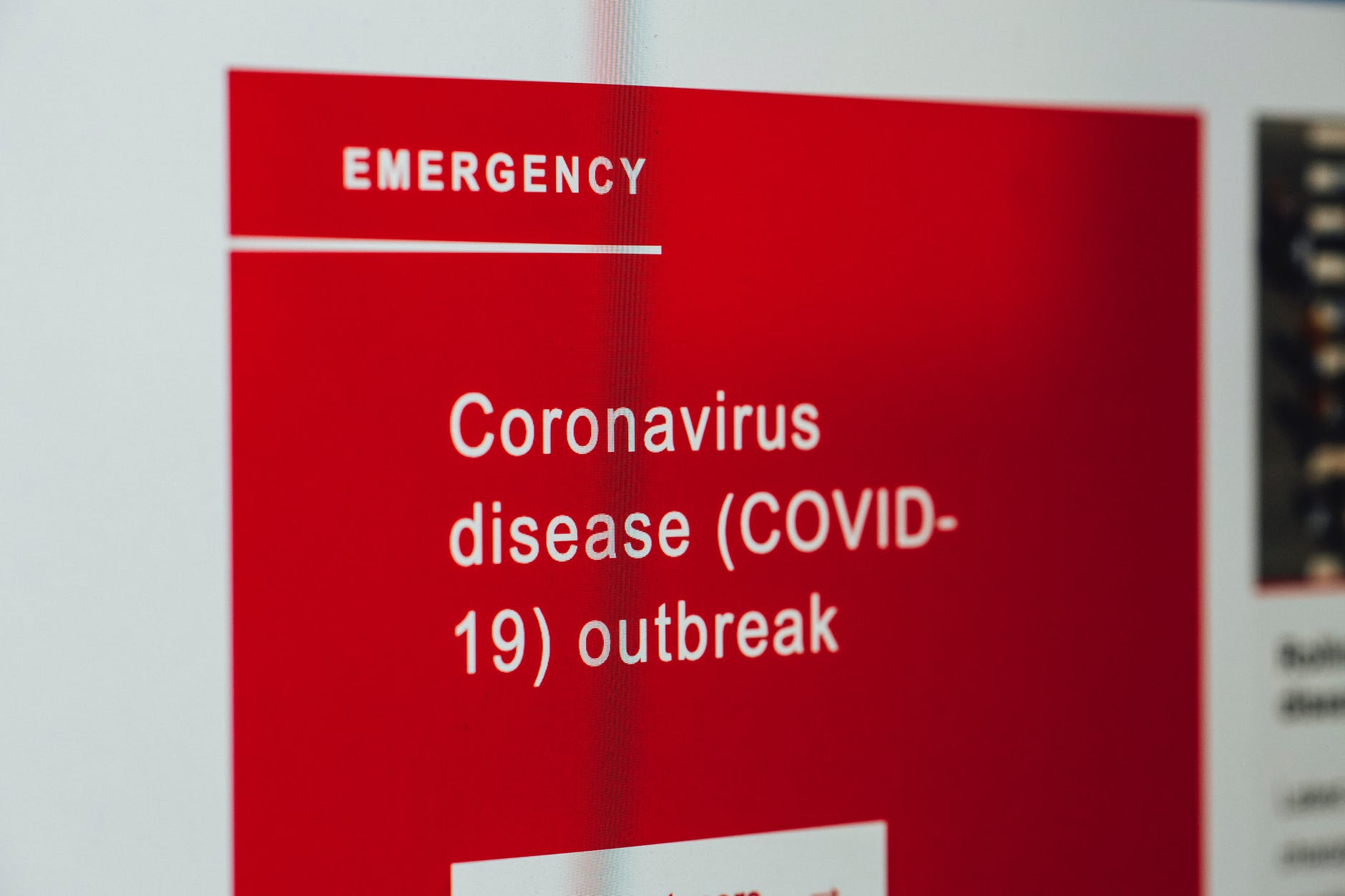 coronavirus news on screen